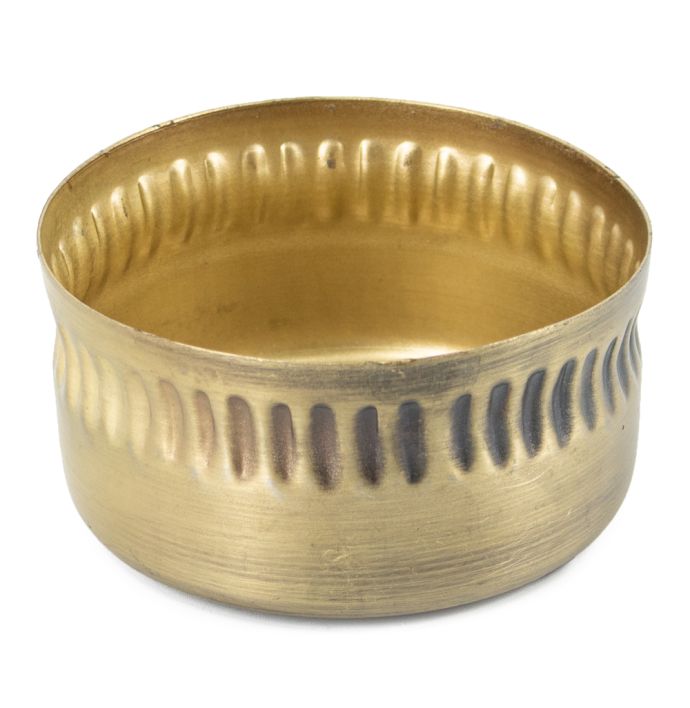 Metalen schaaltje ribbels goud