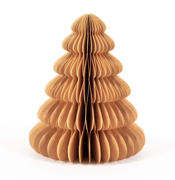 Papieren kerstboom oranje 17cm