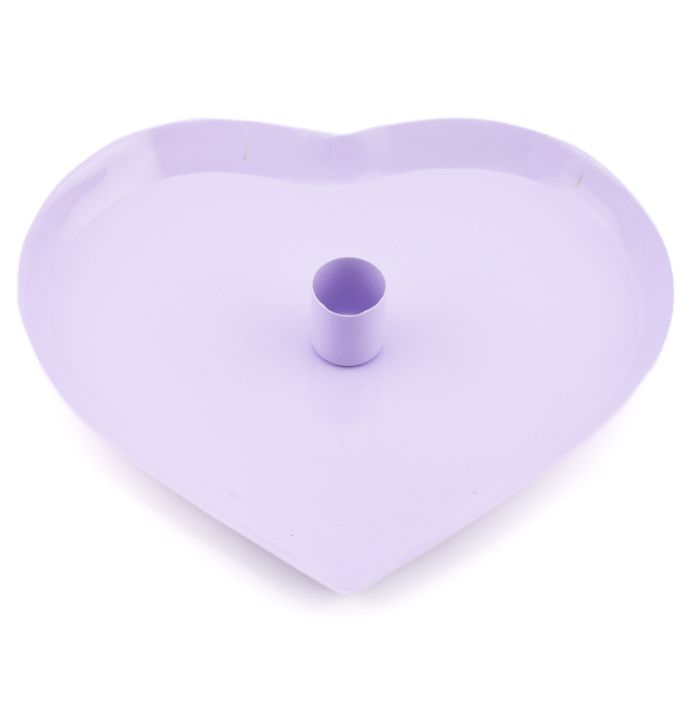Kaarsenstandaard hart lila 20cm