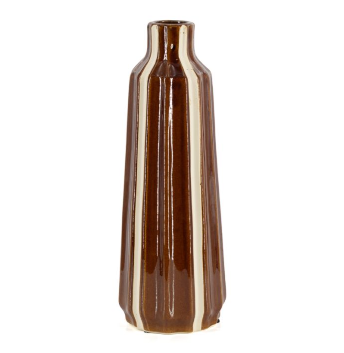 Aardewerk vaas Strea M bruin beige