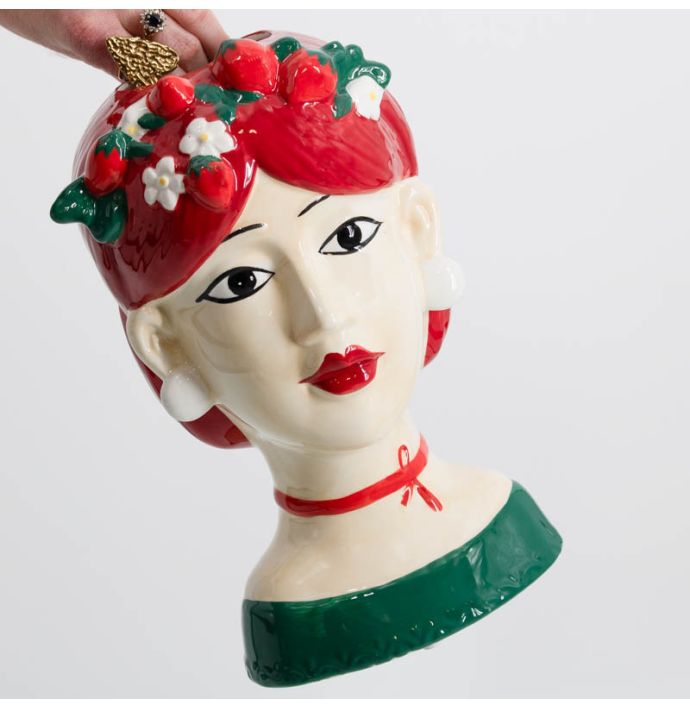 Vaas gekleurd vrouw bloemenkrans