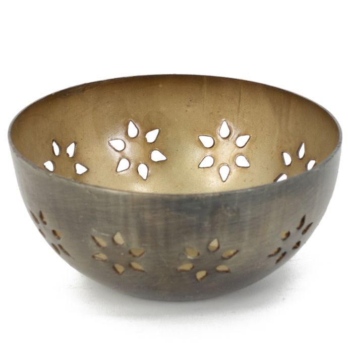 Schaaltje bloemen goud