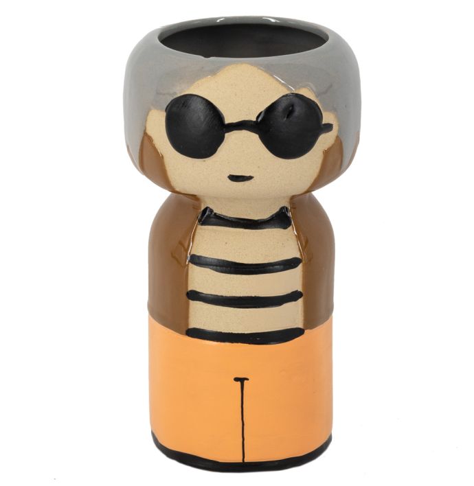 Aardewerk Kokeshi Doll vaas