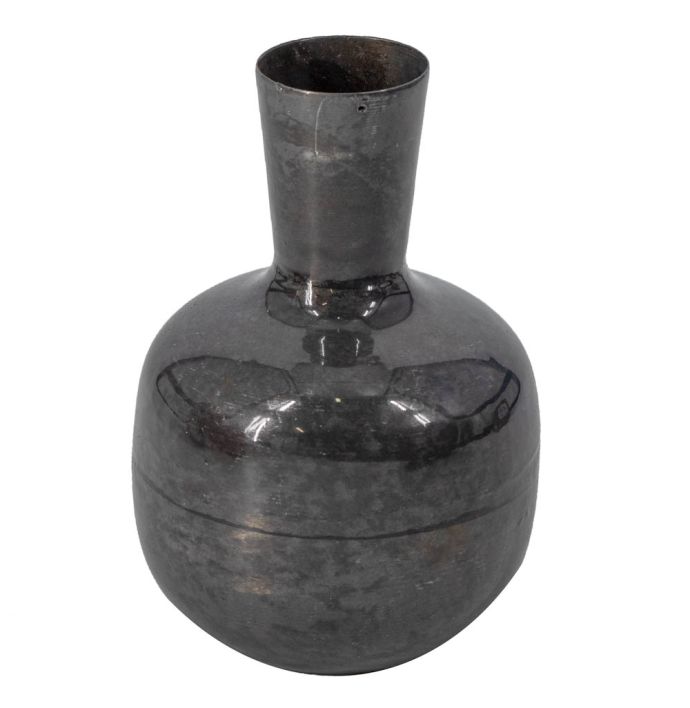 Metalen vaas blauw