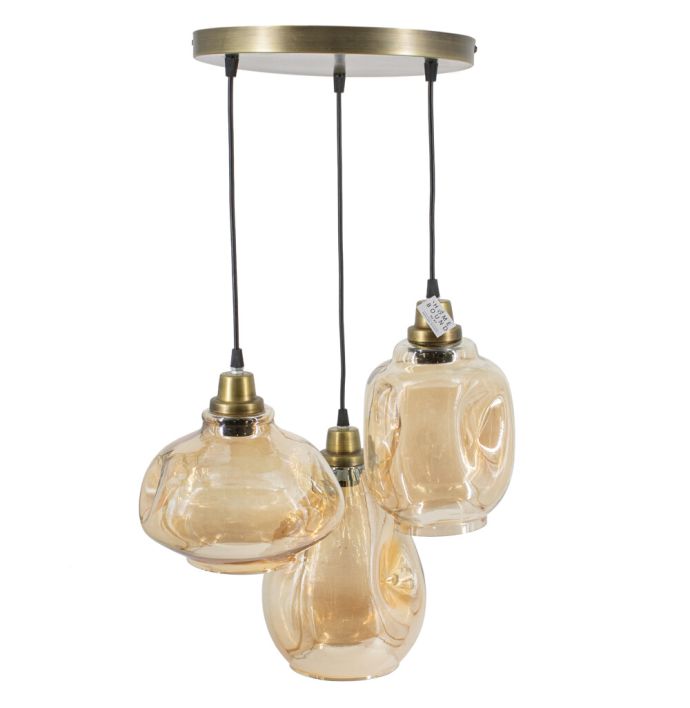 Hanglamp 3 bollen goud