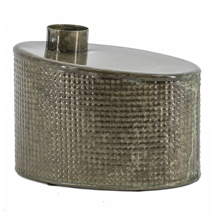Metalen vaas ovaal olive stone