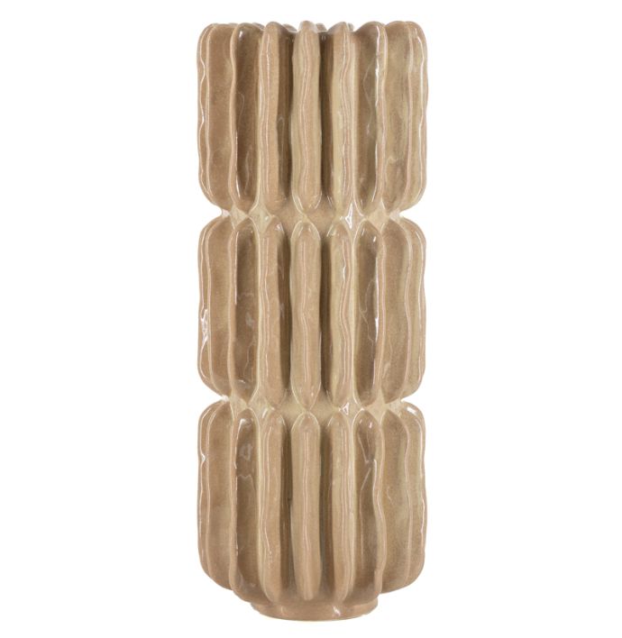 Aardewerk vaas Pillar beige