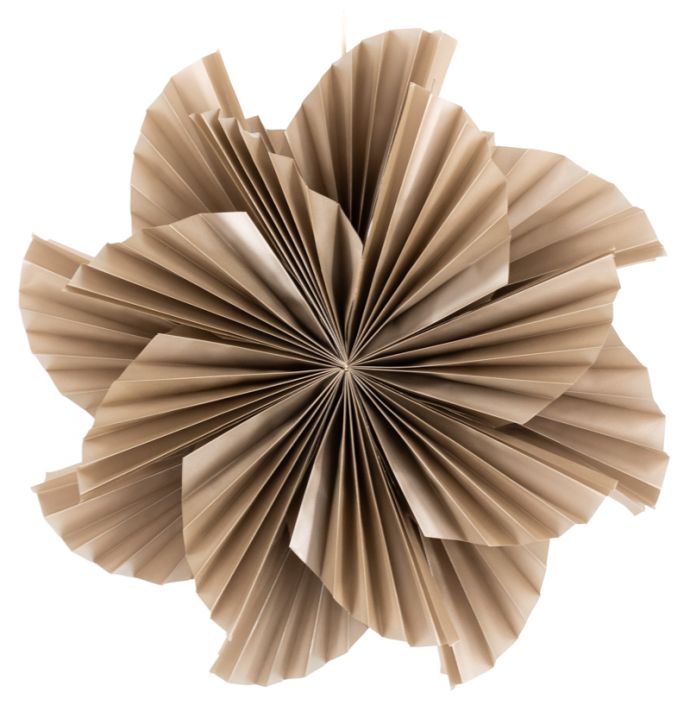Papieren kerstster waves 40cm taupe met pendel