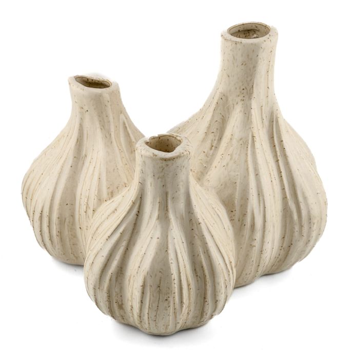 Aardewerk tulpenvaas Garlic beige