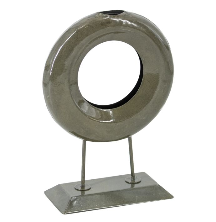 Metalen ornament donut olive