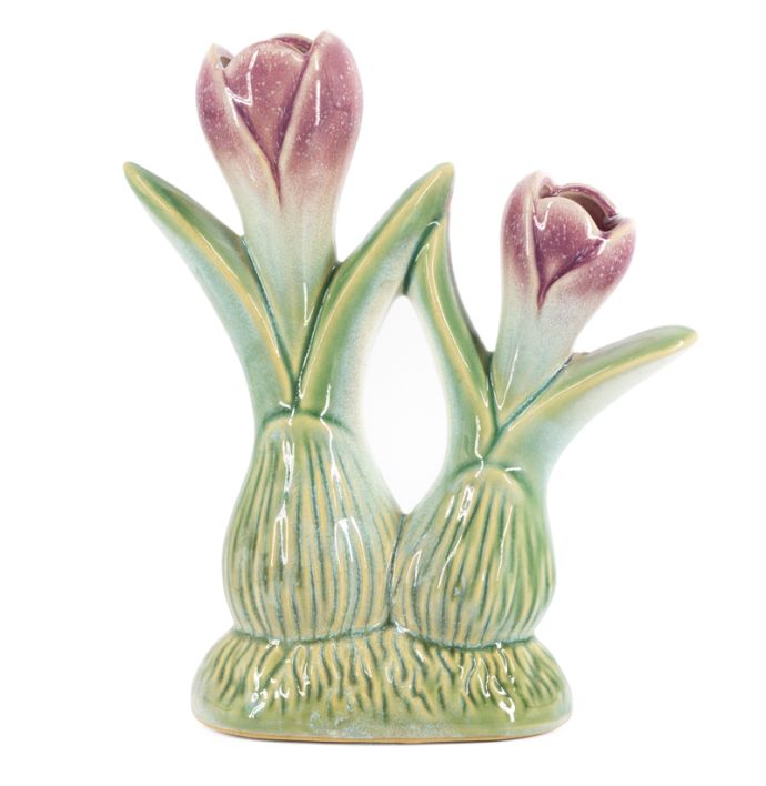 Aardewerk tulpenvaas roze