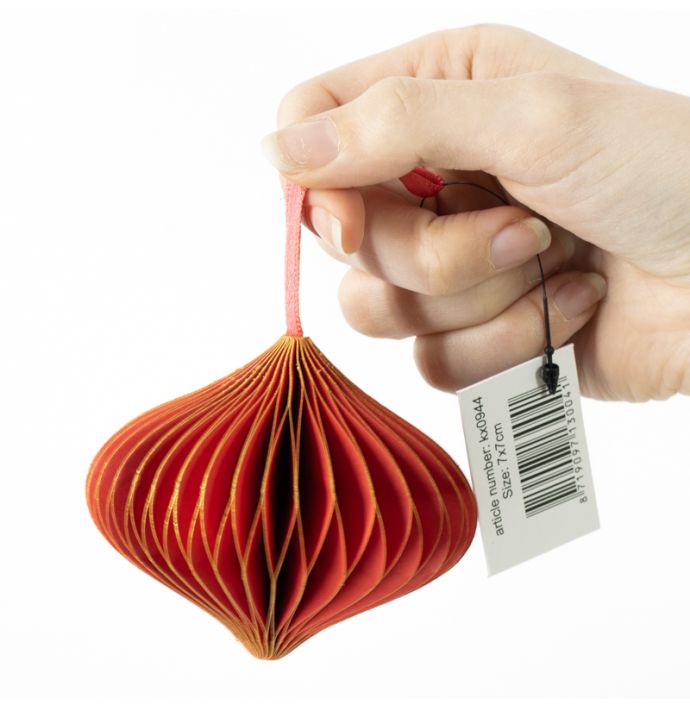 Papieren honeycomb hanger rood