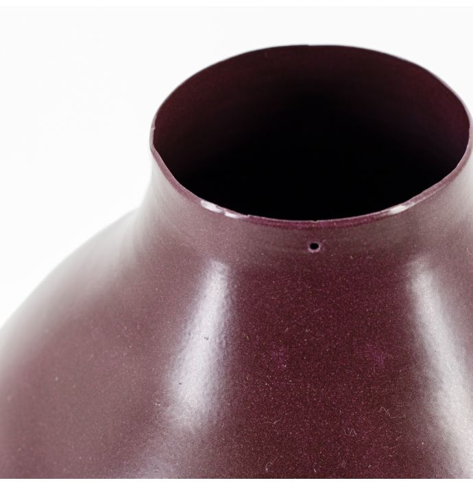 Metalen vaas aubergine