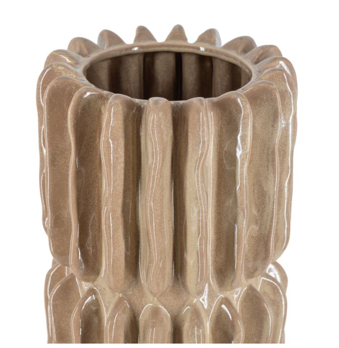Aardewerk vaas Pillar beige