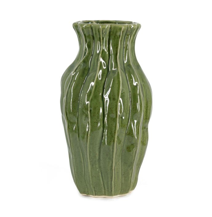Aardewerk vaas Trunk S groen