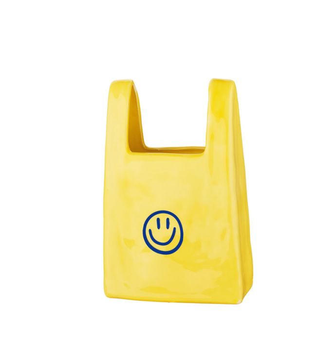 Aardewerk shopper Smiley