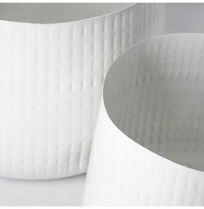 Metalen vaas set van 2 white marble