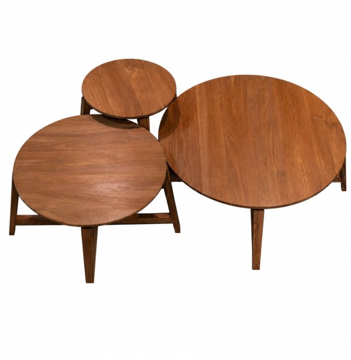 Salontafel Rinon rond teak 40cm
