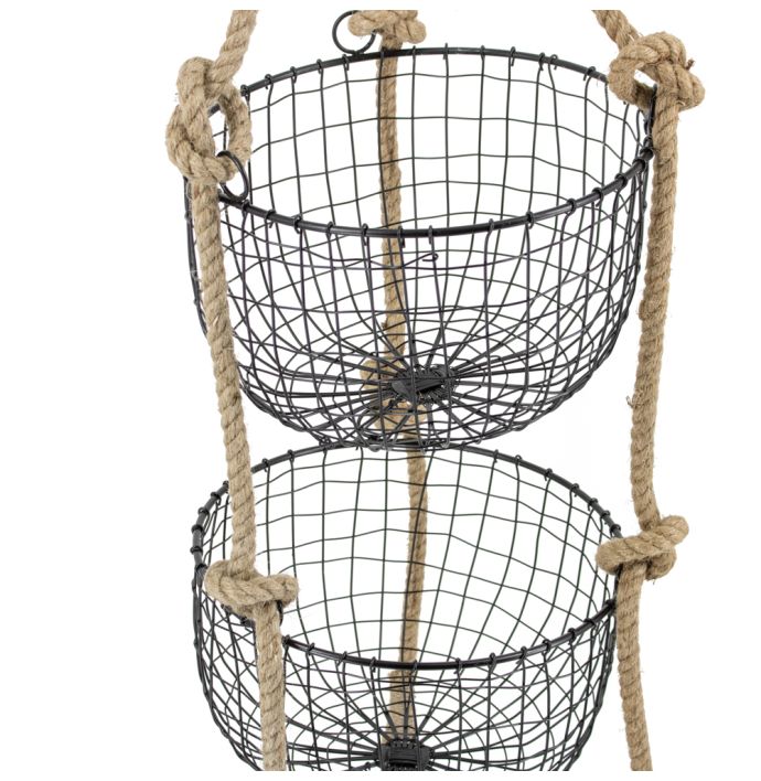 Draadmand set van 3 large met touw