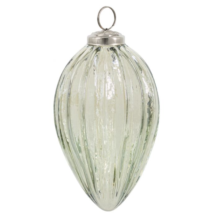 Kerstbal Ovaal - Groen - 12,5cm