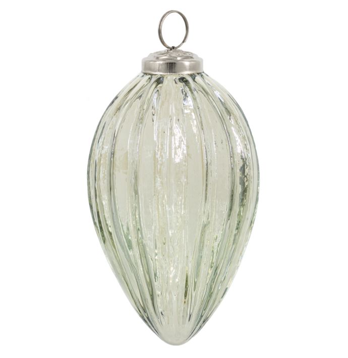 Kerstbal Ovaal - Groen - 12,5cm
