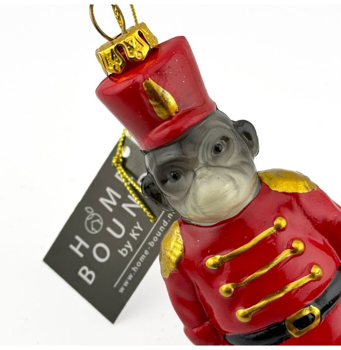 Kerstbal Hanger Aap soldaat