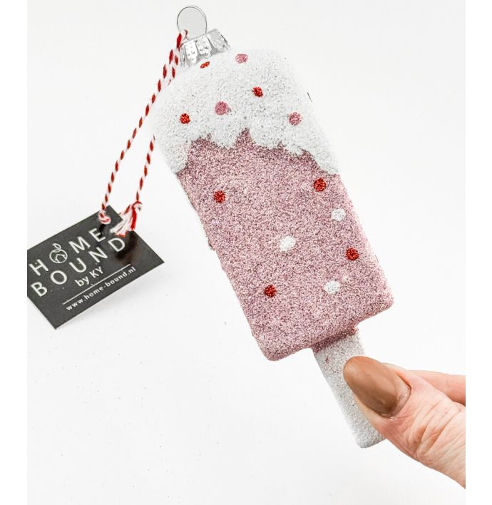 Kerstbal Hanger Ijsje met sprinkles
