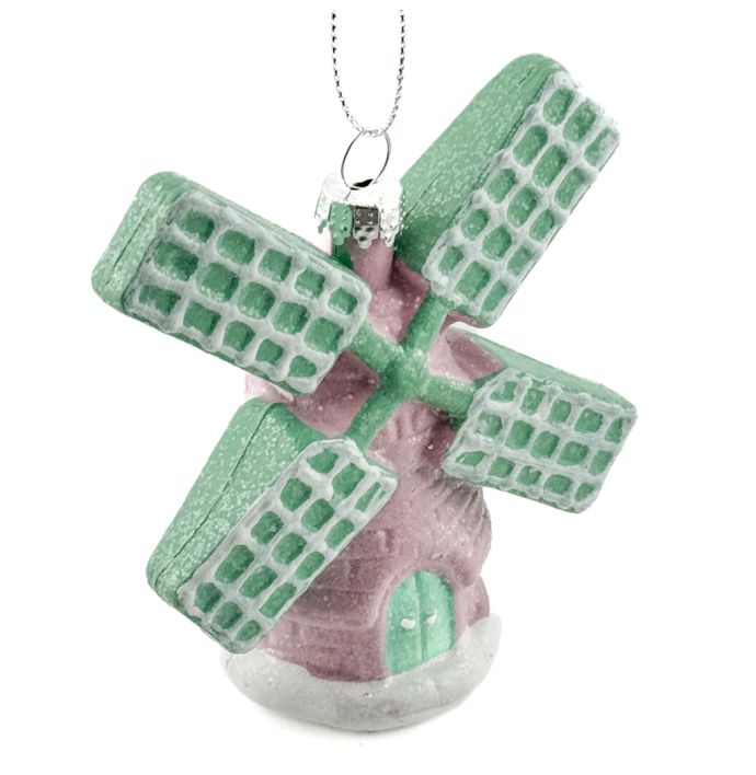 Kerstbal Hanger Windmolen - Pastel