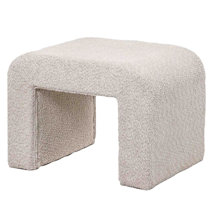 Hocker Emmy in stof bouclé zand