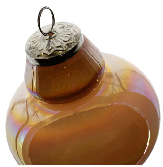Kerstbal - Orange Lustre - Glas
