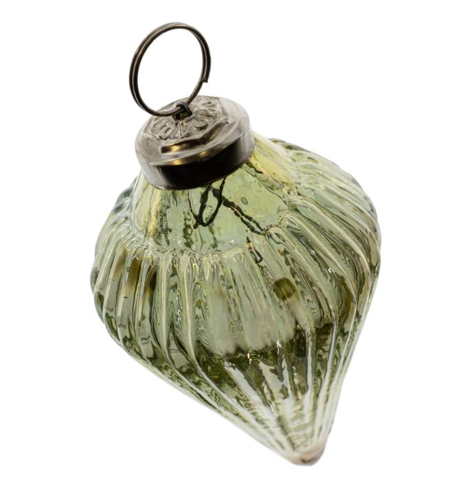 Kerstbal Diamant - Groen - 7,5cm