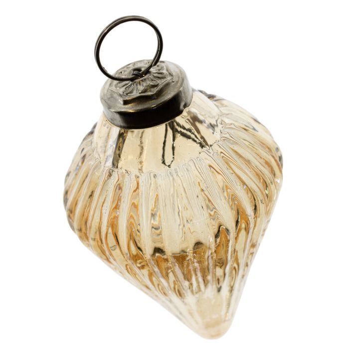 Kerstbal Diamant - Oranje - 7,5cm