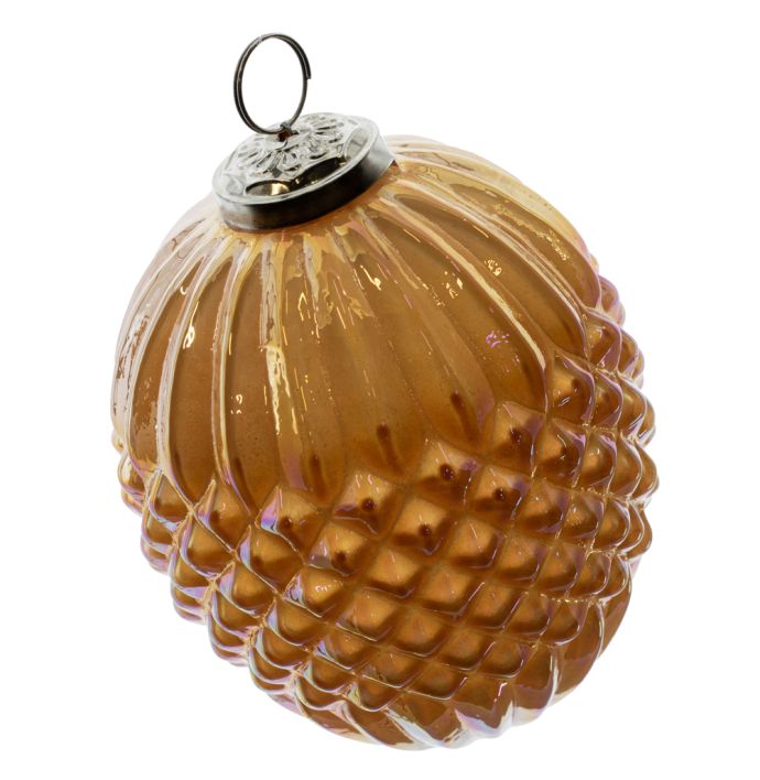 Kerstbal Glas - Orange Lustre