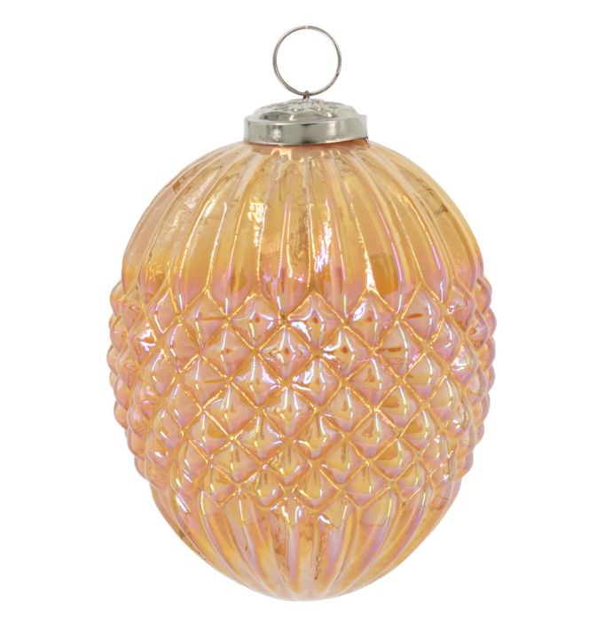 Kerstbal Glas - Orange Lustre