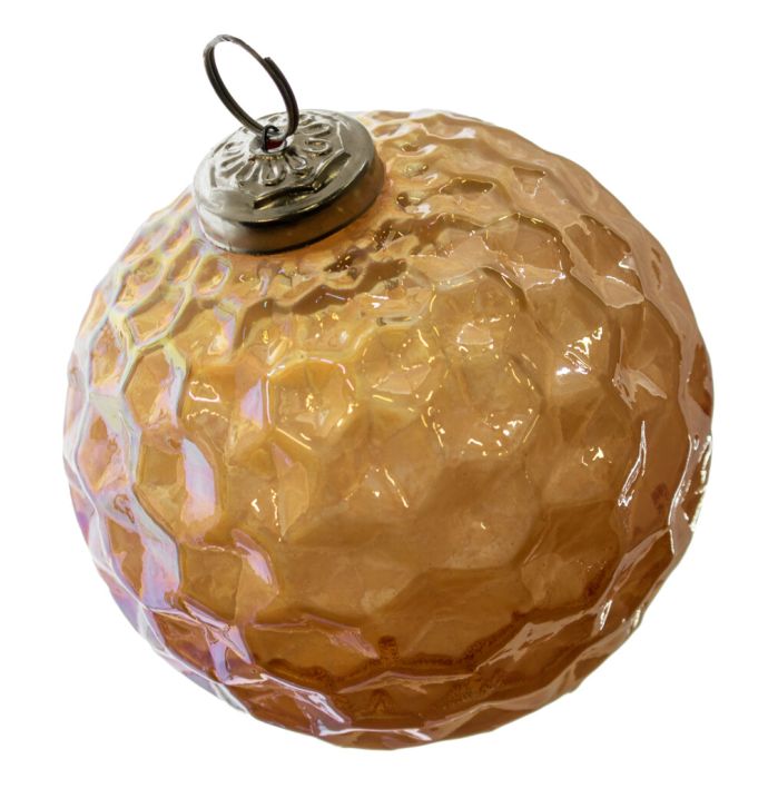 Kerstbal - Orange Lustre - Glas