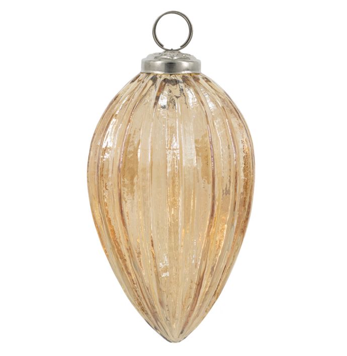 Kerstbal Ovaal - Oranje - 12,5cm