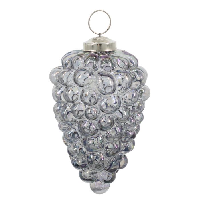 Kerstbal Bolletjes - Grijs - 10cm