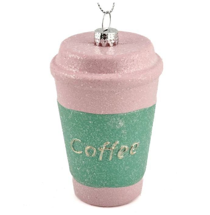 Kerstbal Hanger Coffee to go - Pastel