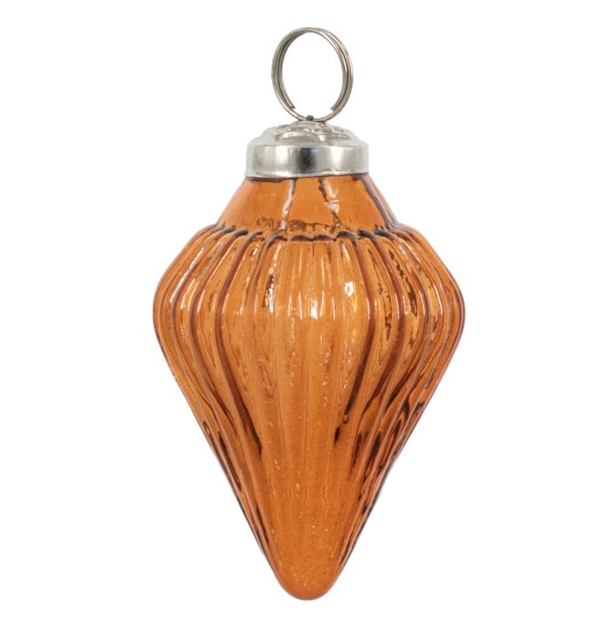 Kerstbal Diamant - Roest - 7,5cm