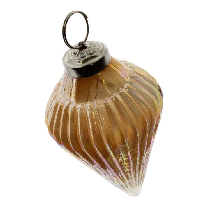 Kerstbal Diamant - Orange Lustre - Glas