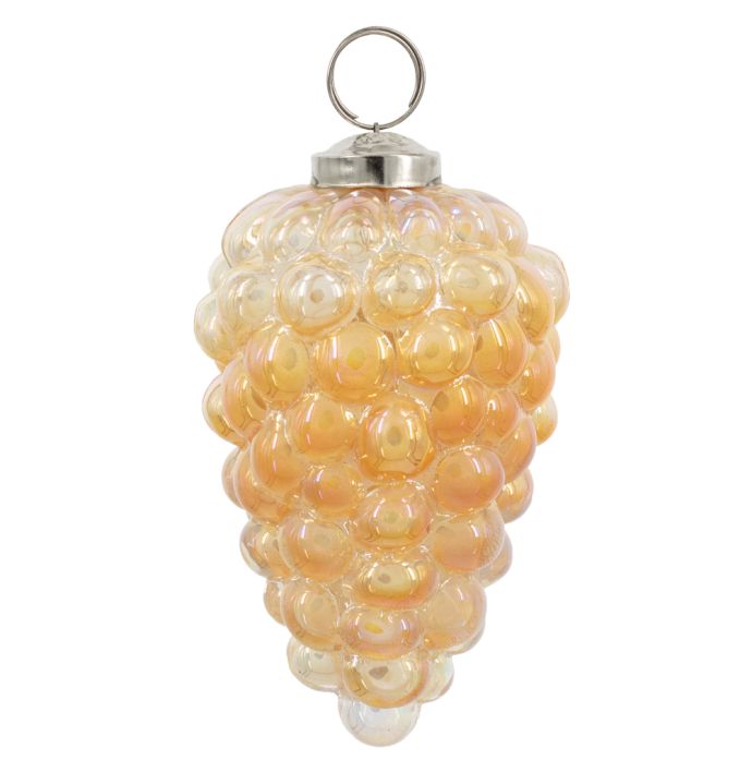 Kerstbal Bolletjes - Orange Lustre - Glas