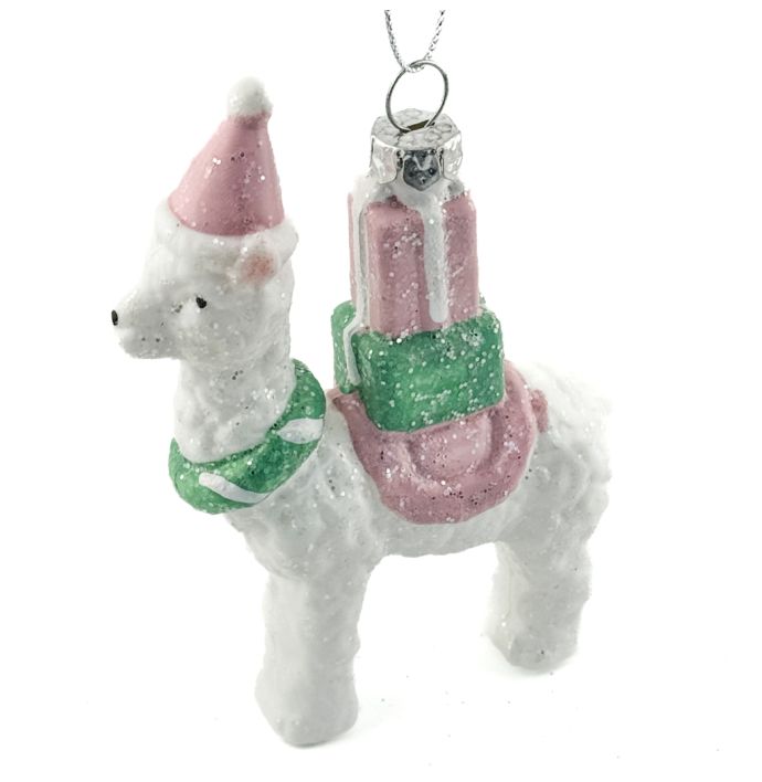 Kerstbal Hanger Alpaca - Pastel