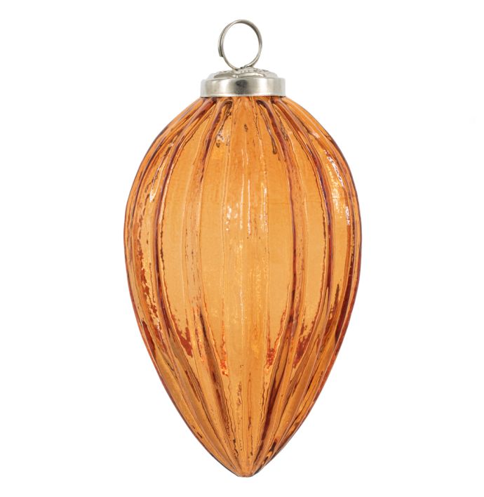 Kerstbal Ovaal - Roest - 12,5cm