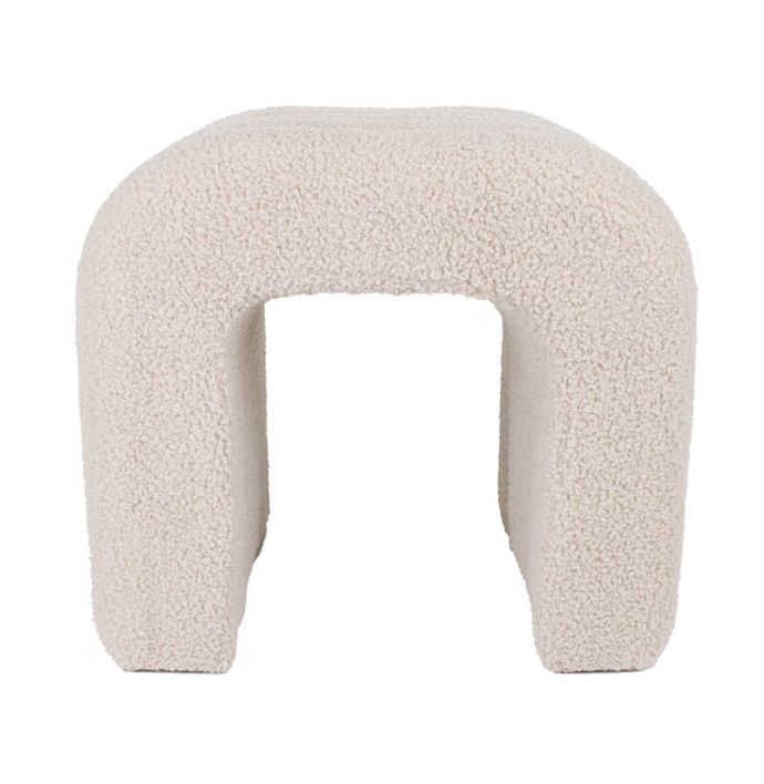 Hocker Lio in stof Teddy zand
