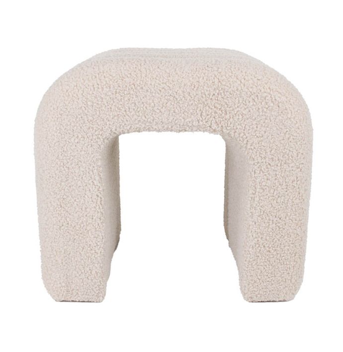 Hocker Lio in stof Teddy zand