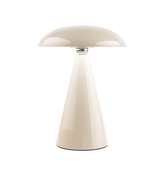 Bureaulamp Mushie LED op accu vanilla, afneembare kap