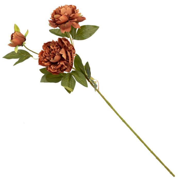 Kunstbloem pioen 74cm koper