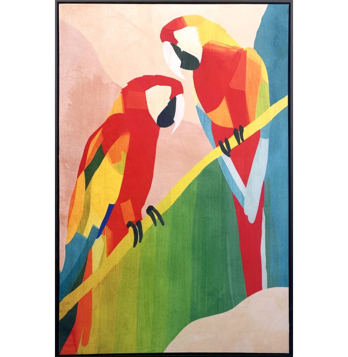 Schilderij papegaai kleurrijk 80x120
