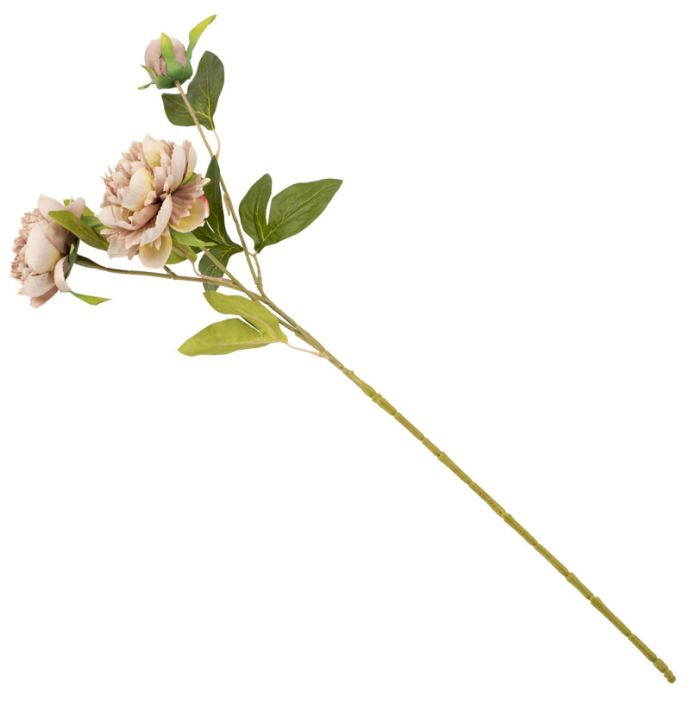 Kunstbloem pioen 74cm taupe