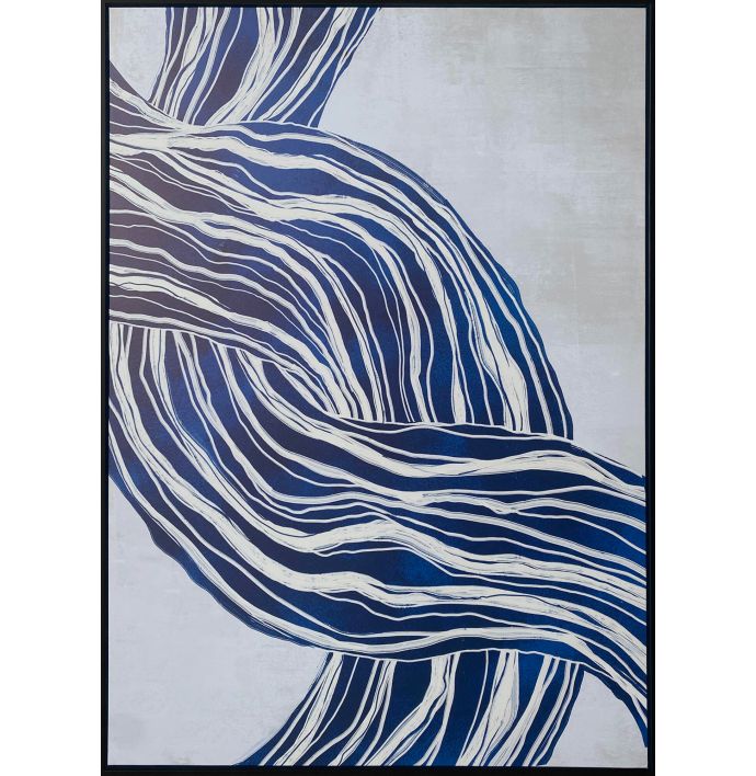 Schilderij organisch blauw 100x140cm